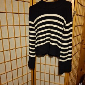 J. Crew Black and White Striped Sweater